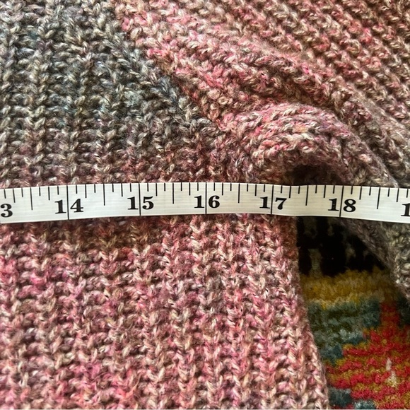J.Jill Sweater Womens XSmall P Wool Blend Gray Pink Ombre Chunky Knit Lounge - Picture 4 of 6